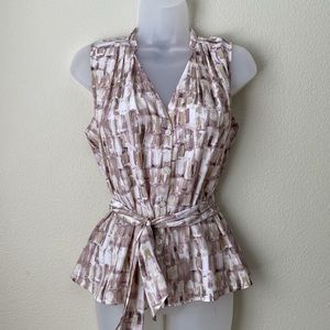 Ann Taylor Petite sleeveless top with tie